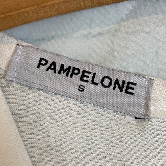 Pampelone Ella White 100% Linen Mini Dress Sz S Fit & Flare Beach Boho Vacation - Picture 13 of 16